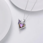 High-grade Design Purple Butterfly Love Crystal Diamond Pendant Necklace Female