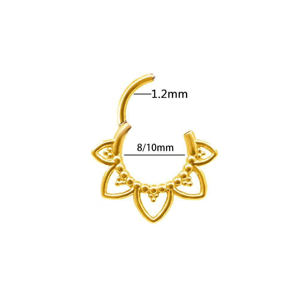 Stainless Steel Casting Flower Nose Ring