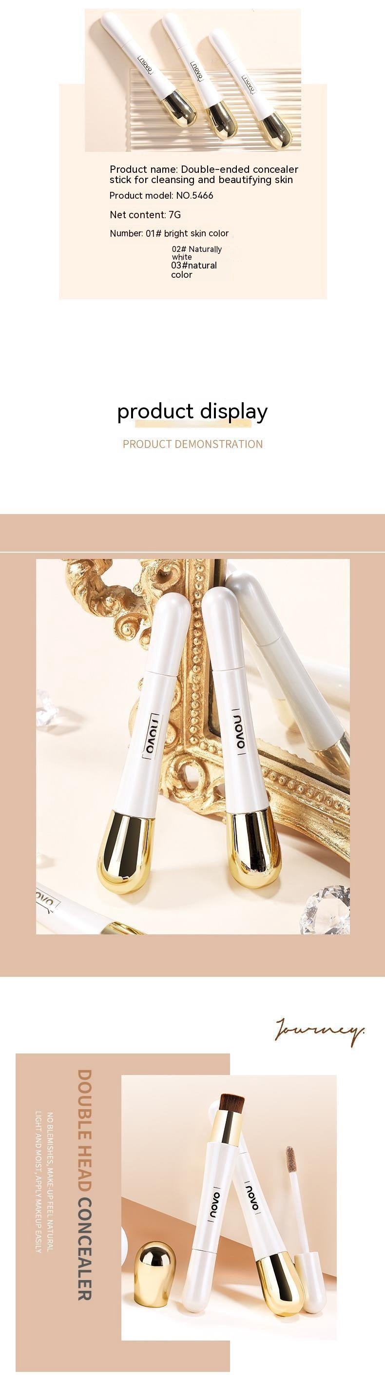 NOVO Facial Cleansing And Skin Beauty Double-headed Stick Concealer Concealer Pen