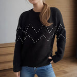 European And American Crew Neck Casual Long-sleeved Sweater