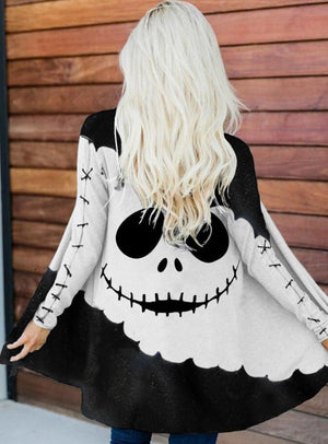 Women's Digital Printing Short Trench Coat Cardigan