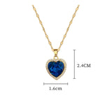 Fully Jeweled Loving Heart Light Luxury Temperament Gorgeous Full Diamond Necklace Women