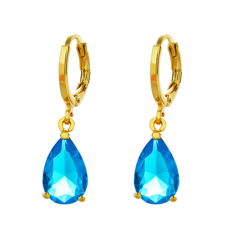 Women's 24K Gold-plated Zircon Earrings