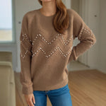 European And American Crew Neck Casual Long-sleeved Sweater