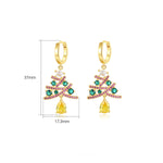 New Christmas Tree Earrings With Colorful Rhinestones Fashion Personality Shining Earrings Gift For Women Jewelry