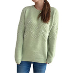 European And American Crew Neck Casual Long-sleeved Sweater