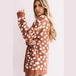 Thick Loose Irregular Dot Sweater Coat Knitted Cardigan For Women