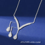 Exquisite Claw Chain Rhinestone Necklace And Earrings Suite