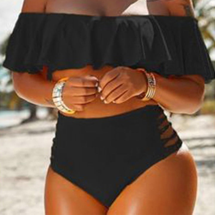 New Split Swimsuit Off-shoulder Ruffled Split Beach Bikini