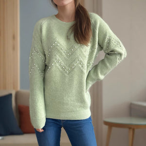 European And American Crew Neck Casual Long-sleeved Sweater