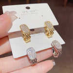 Dongdaemun High-grade Geometric Full Diamond Ear Clip