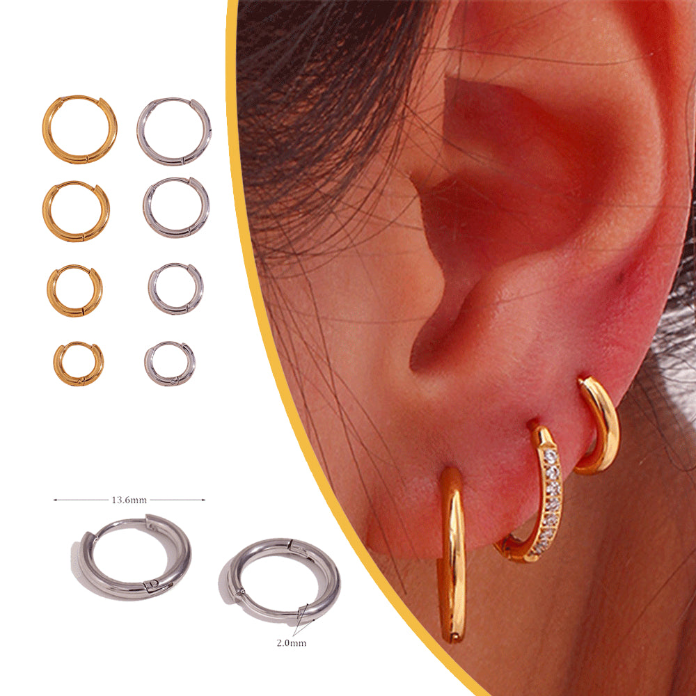 All-match Ear Clip Ear Hoop Jewelry Niche Stainless Steel Plated 18K Ear Accessories For Her