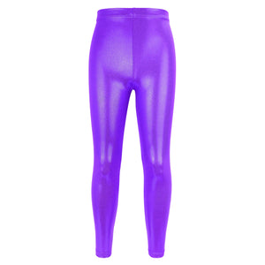 Bright Bronzing Children Dance High Elastic Breathability Yoga Pants