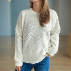 European And American Crew Neck Casual Long-sleeved Sweater