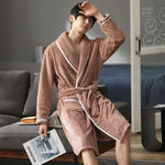 Long Thickened Fleece-lined Warm Nightgown For Women