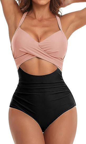 Women's Fashion Casual Cross One-piece Swimsuit