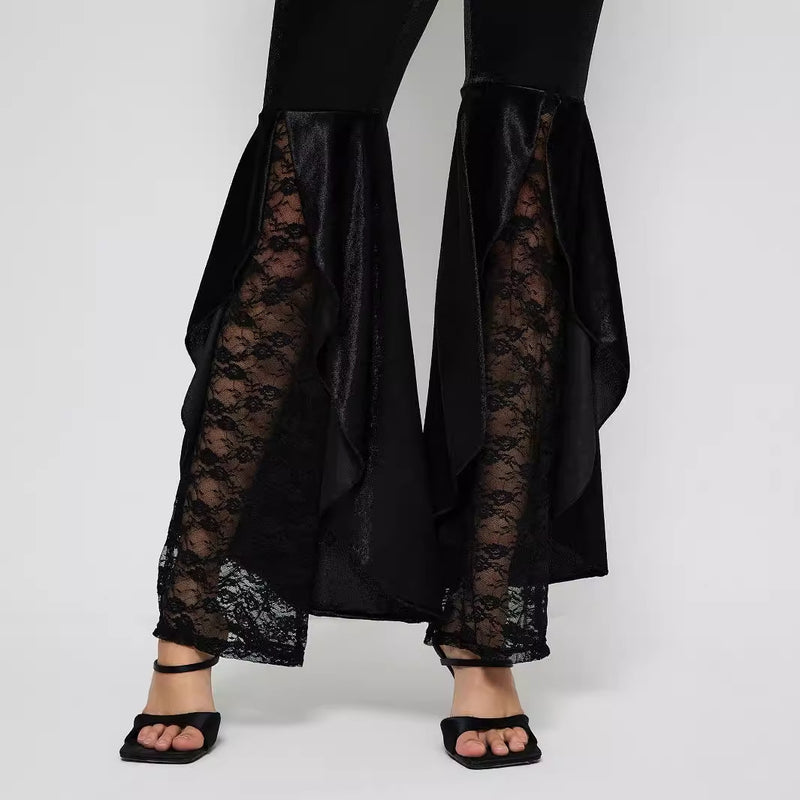 Women's Elegant Lace Casual Bell-bottom Pants