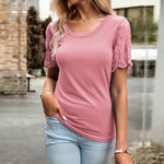 Women's Ruffled Short Sleeves T-shirt