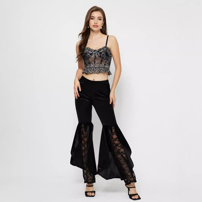 Women's Elegant Lace Casual Bell-bottom Pants