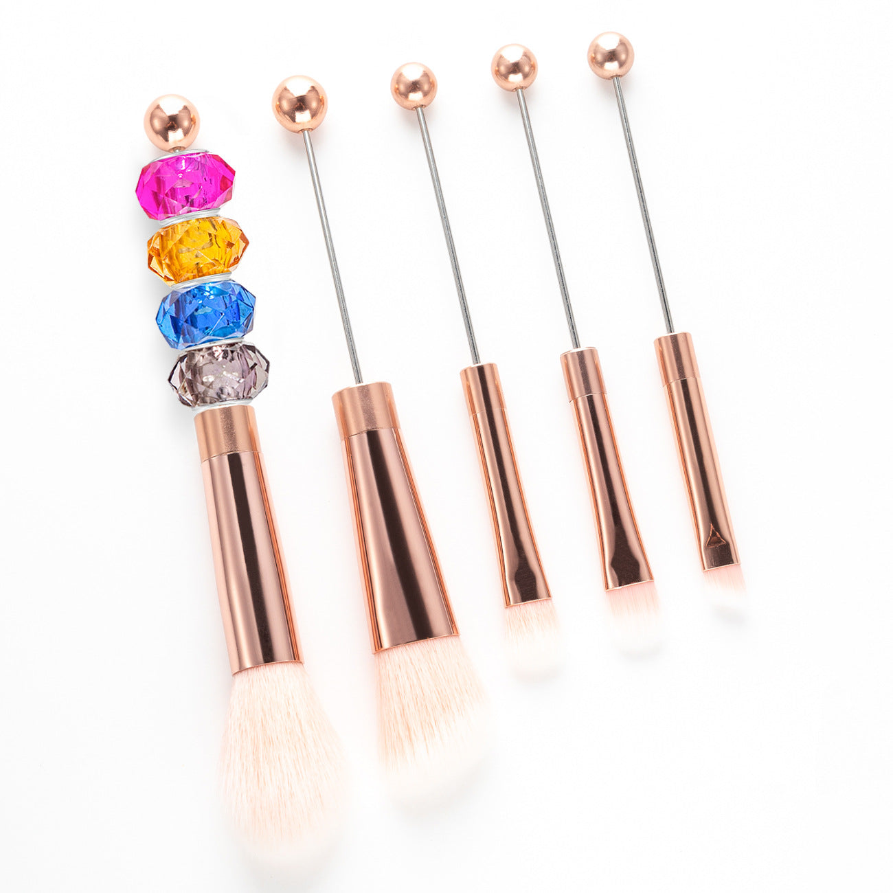 Beaded Makeup Brush With Metal Handle Suit Makeup Tools