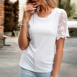 Women's Ruffled Short Sleeves T-shirt