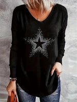 Women's Fashion Casual Star Printed Bottoming Shirt