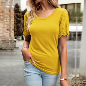 Women's Ruffled Short Sleeves T-shirt