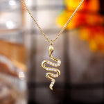 Popular Carved Snake Pendant Vintage Gothic Animal Clavicle Chain