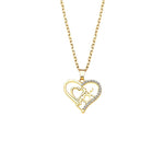 Mother's Day Mom Heart Shape With Diamond Letter Necklace