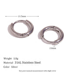 All-match Ear Clip Ear Hoop Jewelry Niche Stainless Steel Plated 18K Ear Accessories For Her