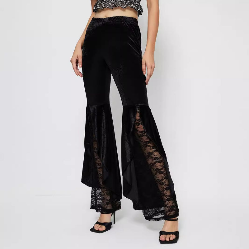 Women's Elegant Lace Casual Bell-bottom Pants