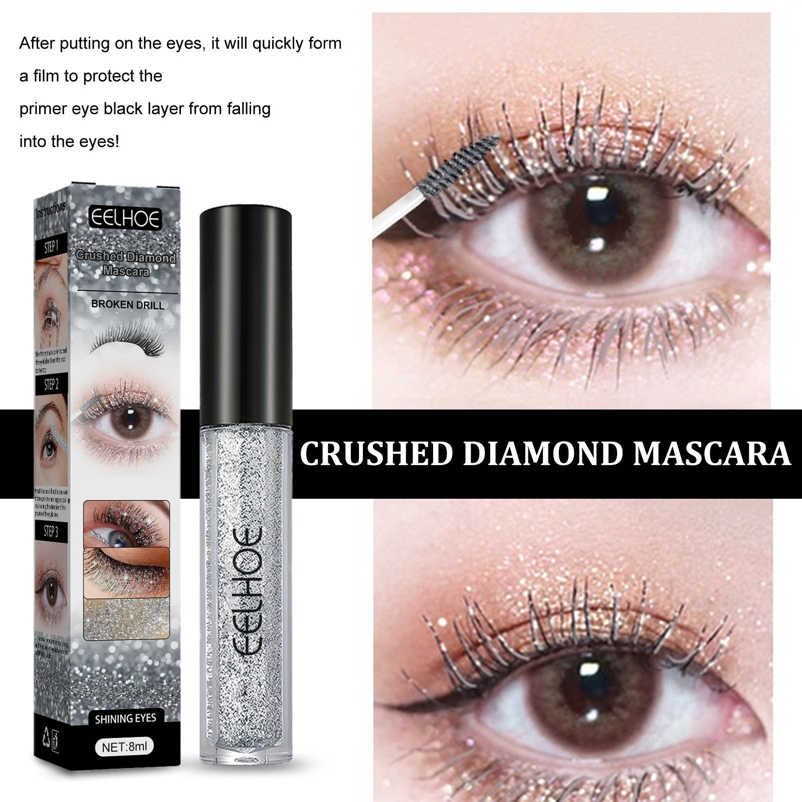 Diamond Fragment Mascara Shaping Base Quick-drying Non-smudging