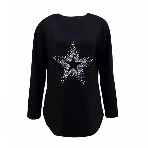 Women's Fashion Casual Star Printed Bottoming Shirt