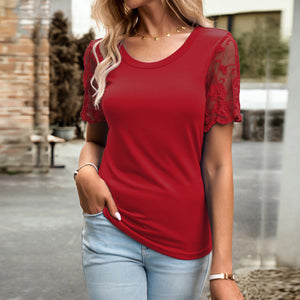 Women's Ruffled Short Sleeves T-shirt