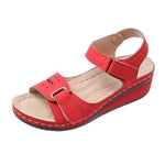 Wedge Platform Laser Roman Fish Mouth Strap Velcro Sandals