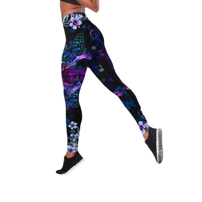 Autumn Butterfly High Waist Yoga Pants Plus Size