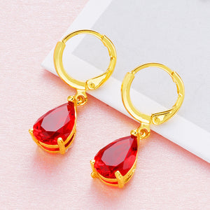 Women's 24K Gold-plated Zircon Earrings