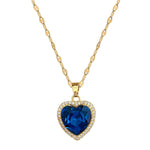 Fully Jeweled Loving Heart Light Luxury Temperament Gorgeous Full Diamond Necklace Women