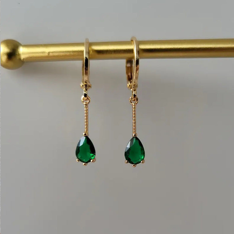 European American And French Style Luxury Ear Ring Long Water Drop