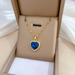 Fully Jeweled Loving Heart Light Luxury Temperament Gorgeous Full Diamond Necklace Women