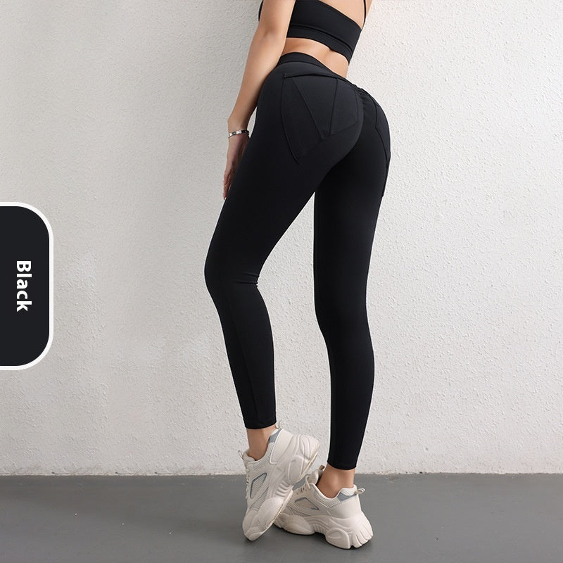 Nude Feel High Waist Hip Lift Yoga Pants Women's Sports Fitness