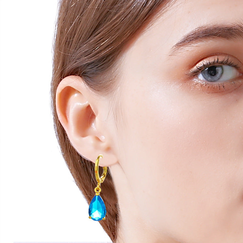 Women's 24K Gold-plated Zircon Earrings